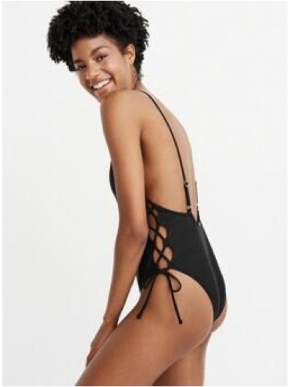 Abercrombie & Fitch Black Lace-Up Kids One-Piece